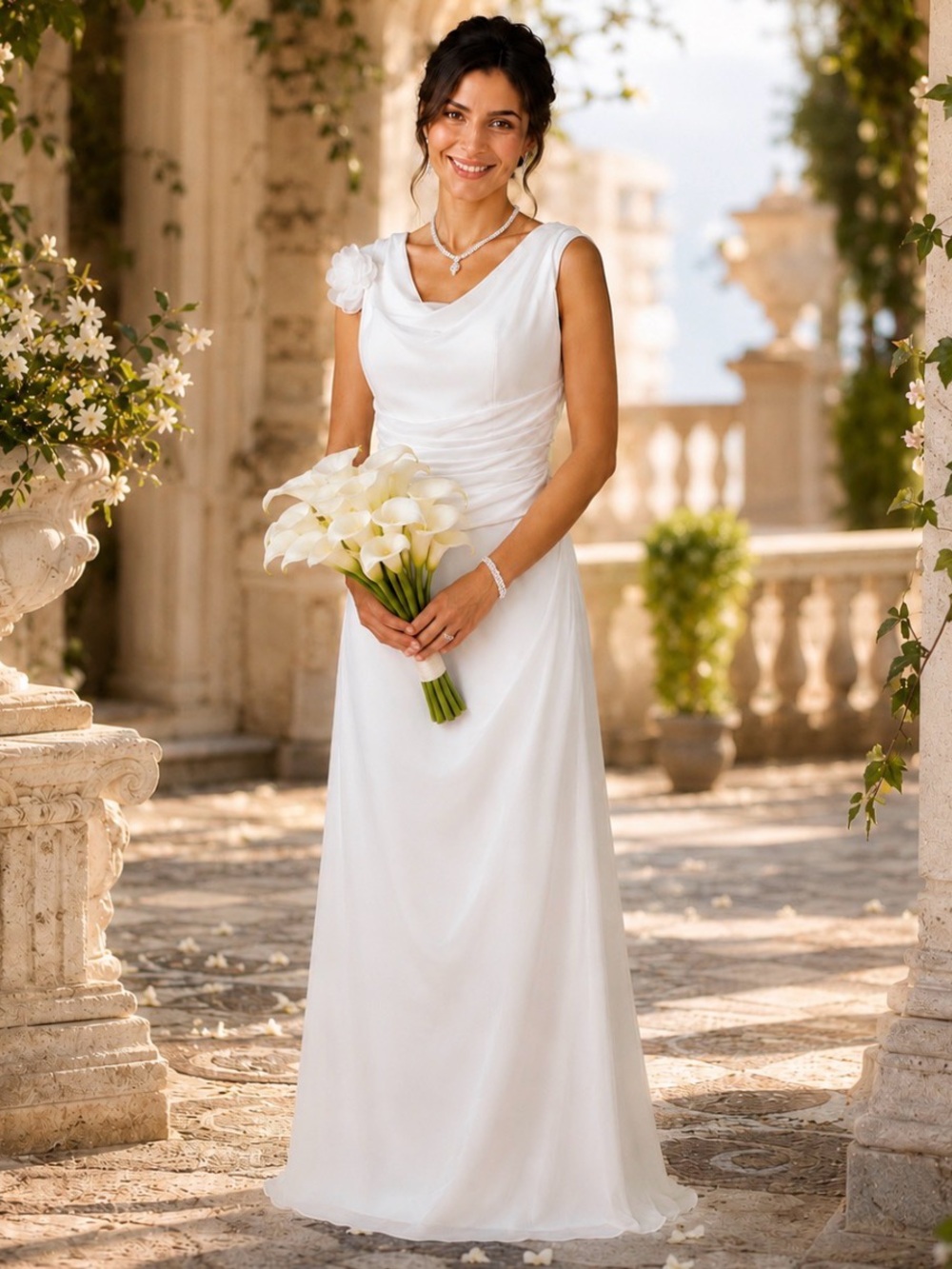 Carlo Pignatelli Ivory Grecian Wedding Gown